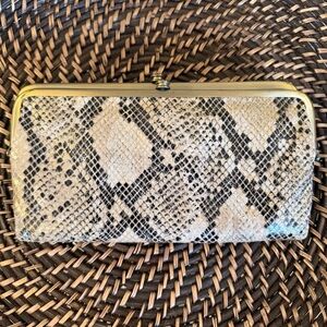 HOBO Snake print wallet with gold shimmer